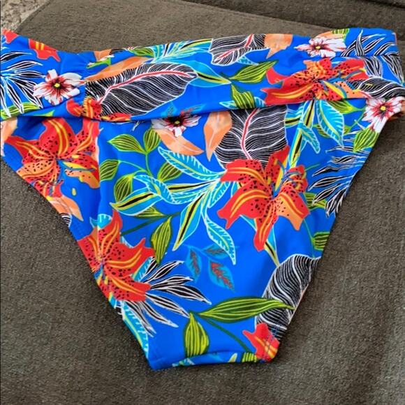 SWIMSUITS FOR ALL Blue Hawaiian foldover brief - Picture 7 of 8